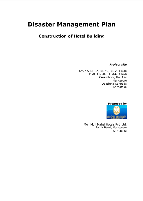 Disaster Management Plan: Construction of Hotel Building
