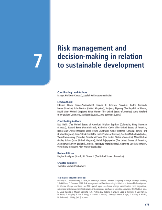 Chapter 07: Risk management and decision-making in relation to sustainable development